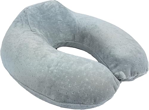 Sleepy Lark Almohada universal de espuma viscoelástica suave en forma de U para viaje soporte para el cuello reposacabezas y reposacabezas gris