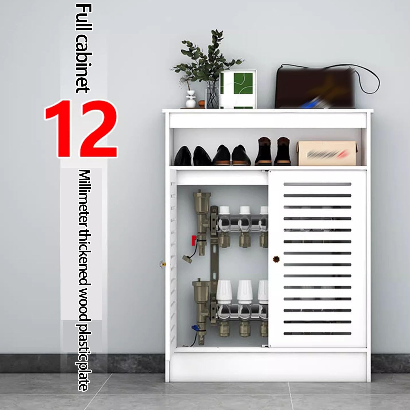 Copertura per radiatore con ante, impermeabile e ignifuga, per soggiorno e camera da letto, 80 x 90 x 20 cm, protezione per radiatore Slish