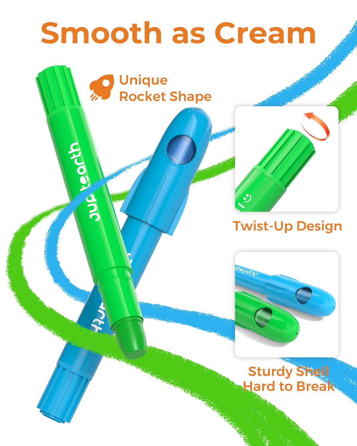 Crayons Set - Twist Crayons | Washable Quick‑Drying Coloring