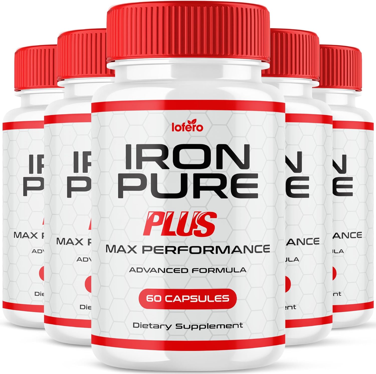 (5 Pack) Iron Pure Plus, IronPure Supplement Max Performance Formula For Men Ultra Prolong Power Active Pre Workout Fitness Vitamins Natural Support for Wellness Health Stamina Drive Pastillas (300ct)