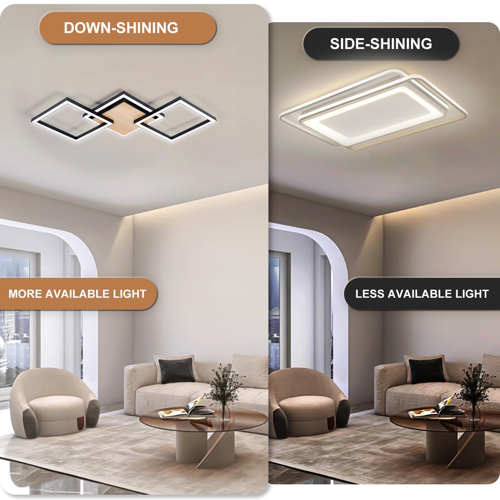 BrightFly LED Lights for Bedroom Modern LED Ceiling Design Square Ceiling Light - Image 2