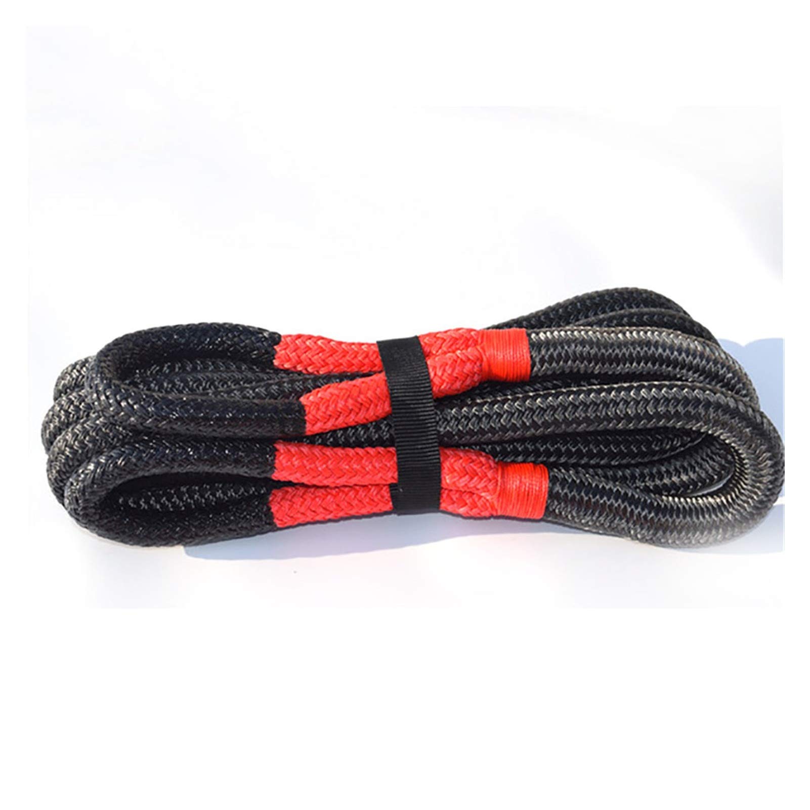 Syntetyczna lina wyciągarki, 3/4 "* 20ft Lina Kinetyczna, Lina Energetyczna 19mm * 6m, Liny do odzyskiwania z góry, liny holownicze do pojazdów terenowych 4WD ATV UTV(Black 19mm 6m)