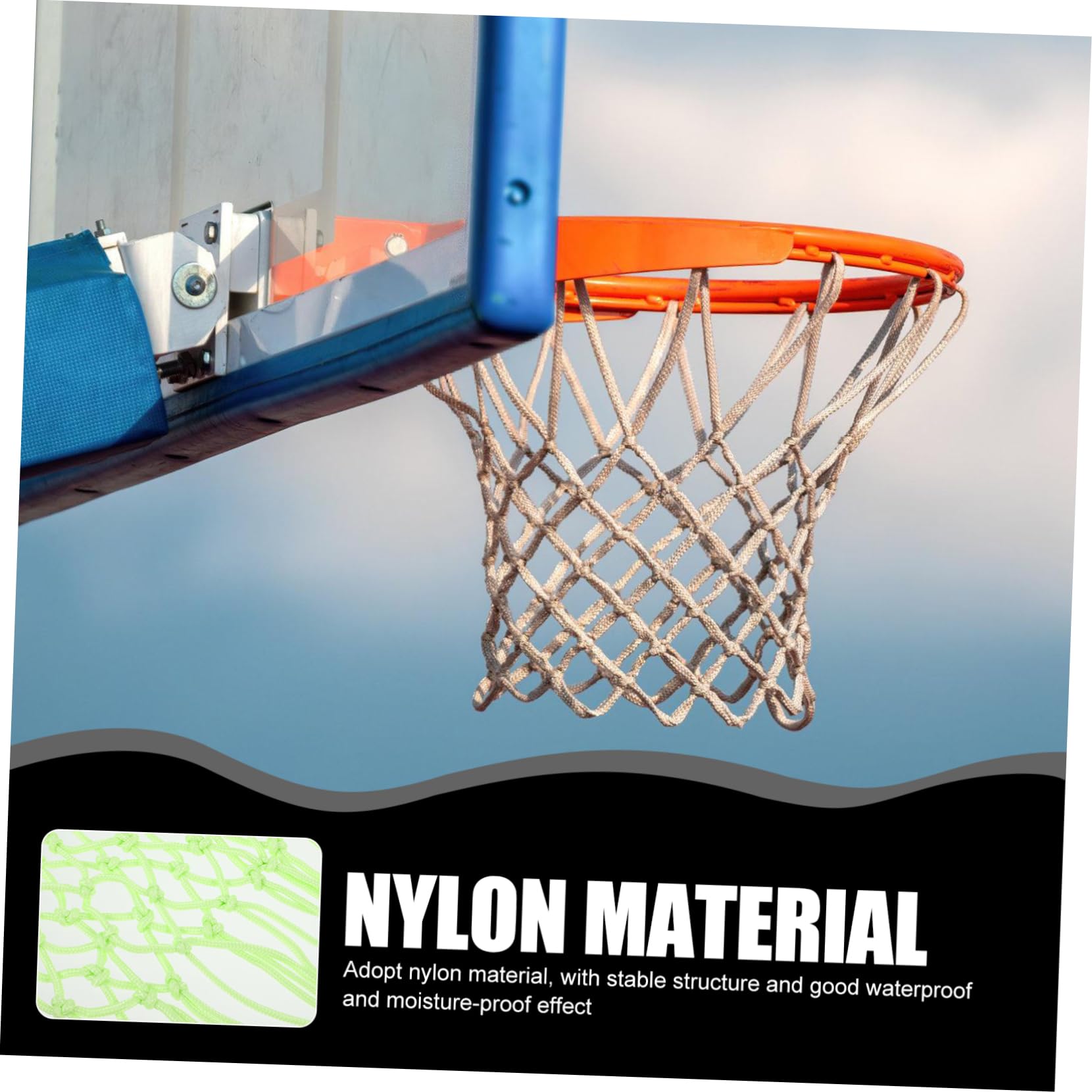 Yardwe Basketball Hoop Net Dark Replacement Net for Standard Hoops Easy to Install Design for Use for Basketball Enthusiasts