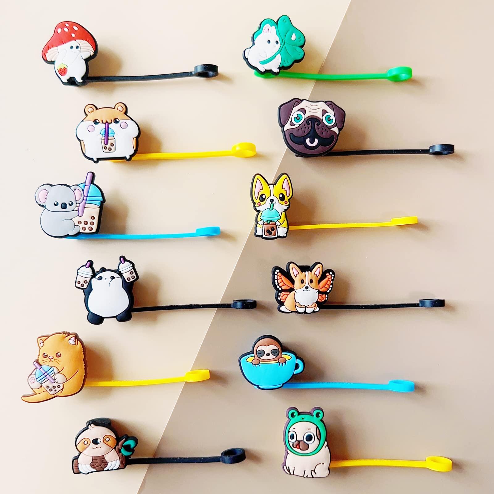 6 Tapas De Paja De Navidad Para Copa Stanley, Cubierta De Popote De Silicona Para Vaso Stanley De 30 Y 40 Onzas Con Asa Cubiertas De Punta De