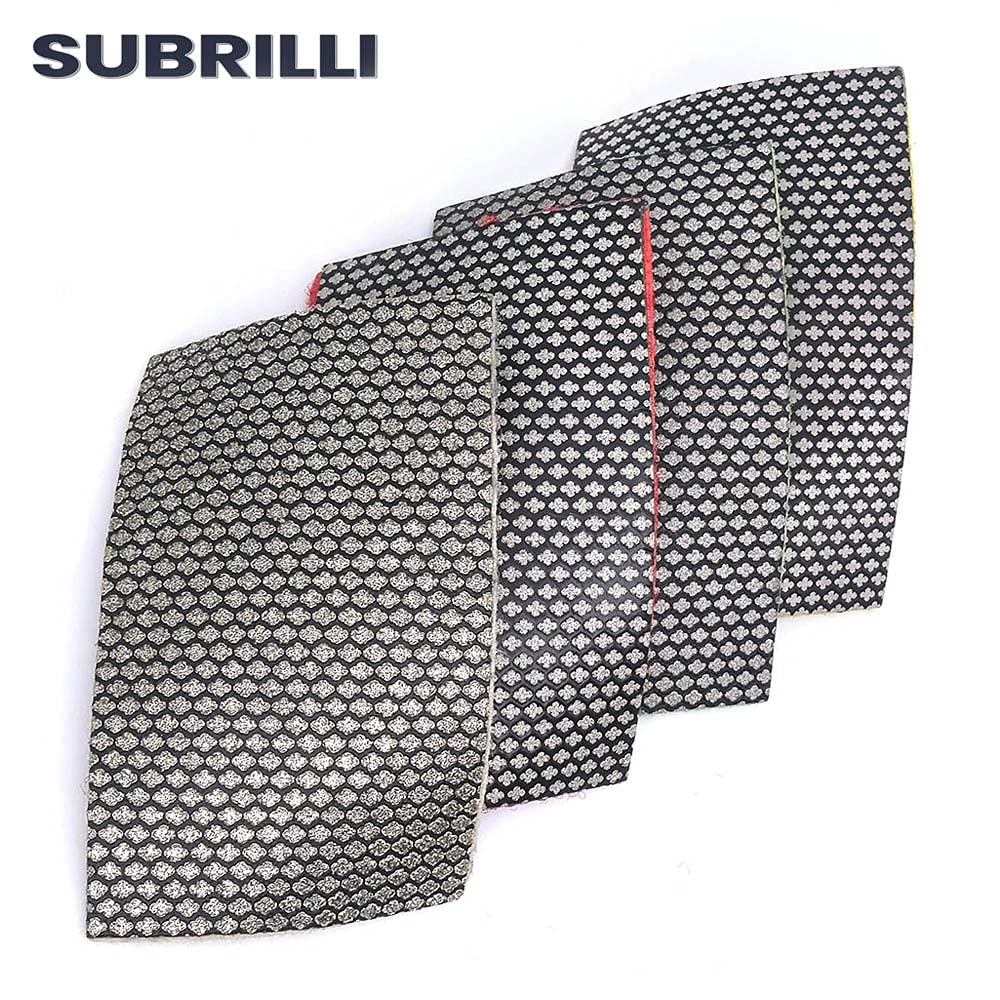 Diamond Sandpaper Hook and Loop Abrasive Paper Sheets for Glass Ceramic Concrete Metal Edge Sanding Polishing (4pcs/Set)