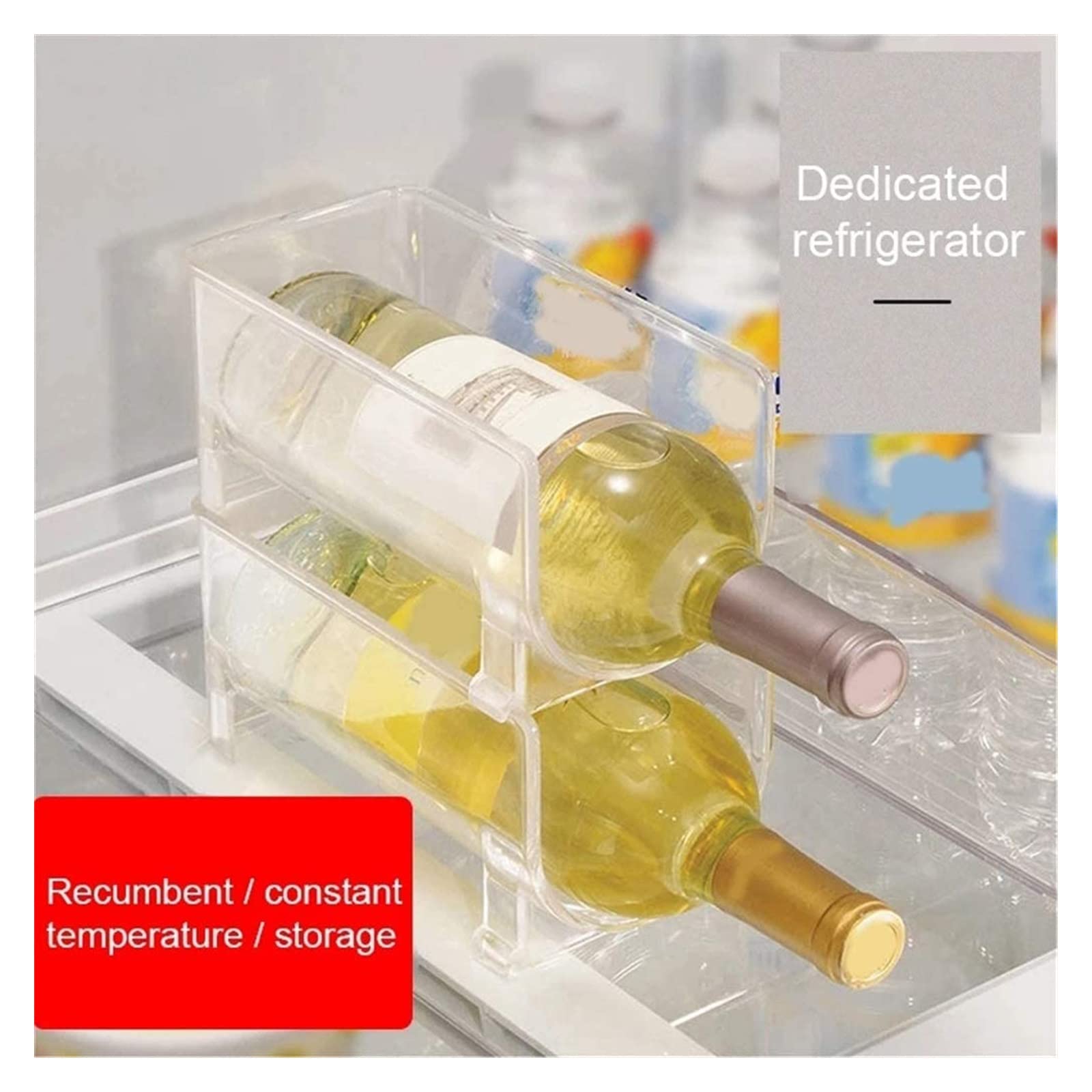 Wine Holder 4-Pack Stackable Bottle Racks - Fridge Organizer For Wine ...