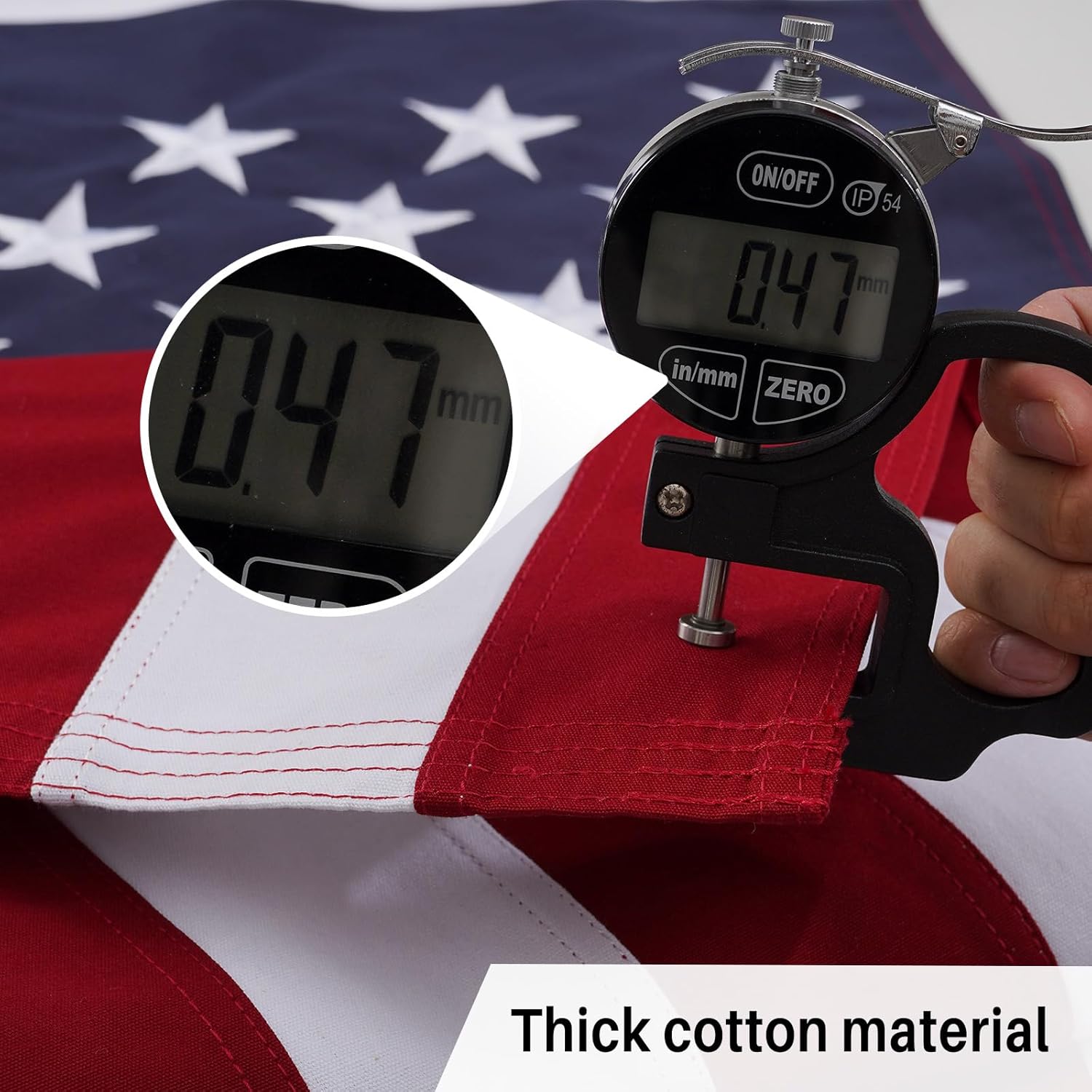 AMZFLAG Cotton American Flag 3x5 ft, Embroidered 50 Stars US USA Flags with 2 Brass Grommets, Heavy Duty United States Flag Soft Cotton Material for Indoor Outdoor
