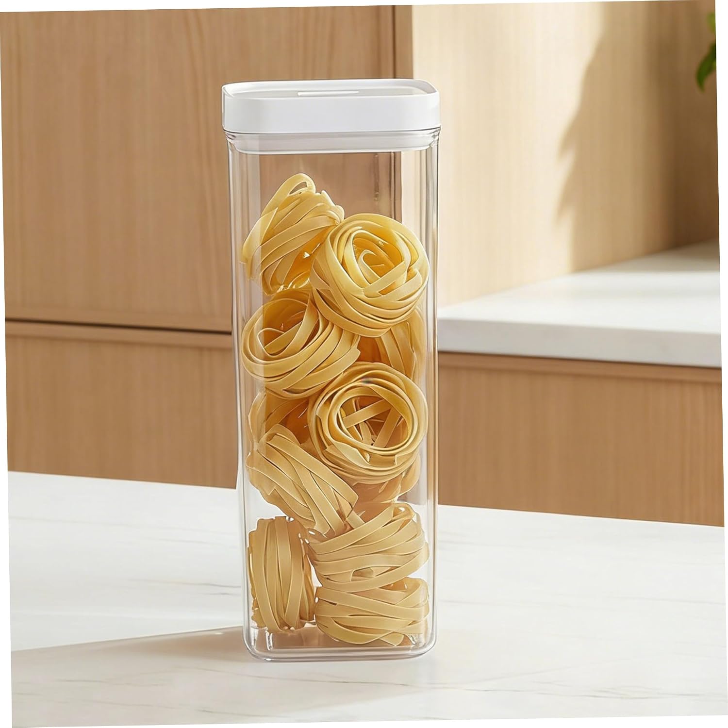 Pasta Storage Container with Sealed Lid Spaghetti Organizer for Kitchen and Pantry Reusable Noodle Keeper for Freshness and Easy Access
