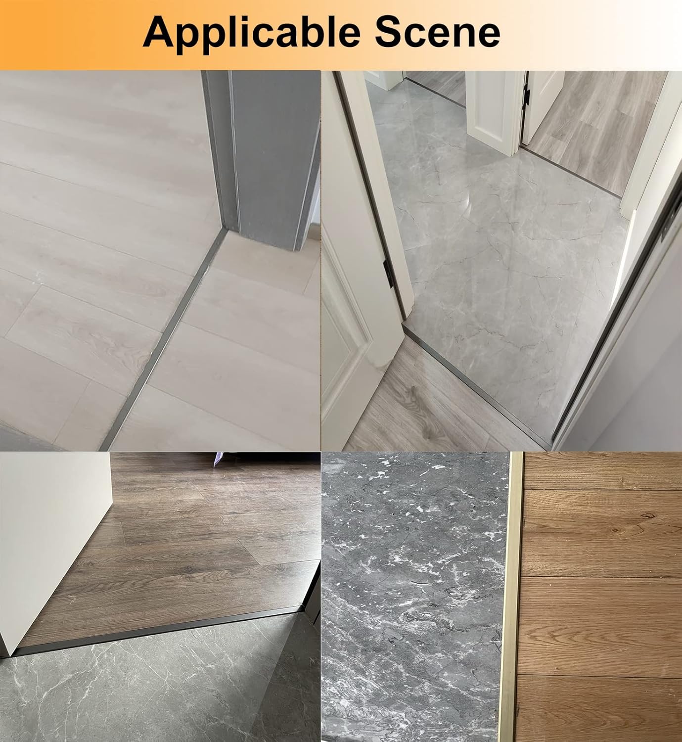 Floor Transition Strip Flooring Edge Trim, Threshold Transition Strips Laminate Tile Threshold Transition Strips,Interior Carpet Edge Transition Bars,Wood to Tile Decorative Cover,Customizable Size (