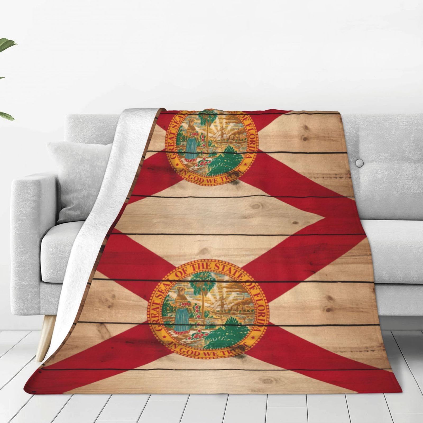 Couverture polaire drapeau de la Floride plaid chaud pour lit