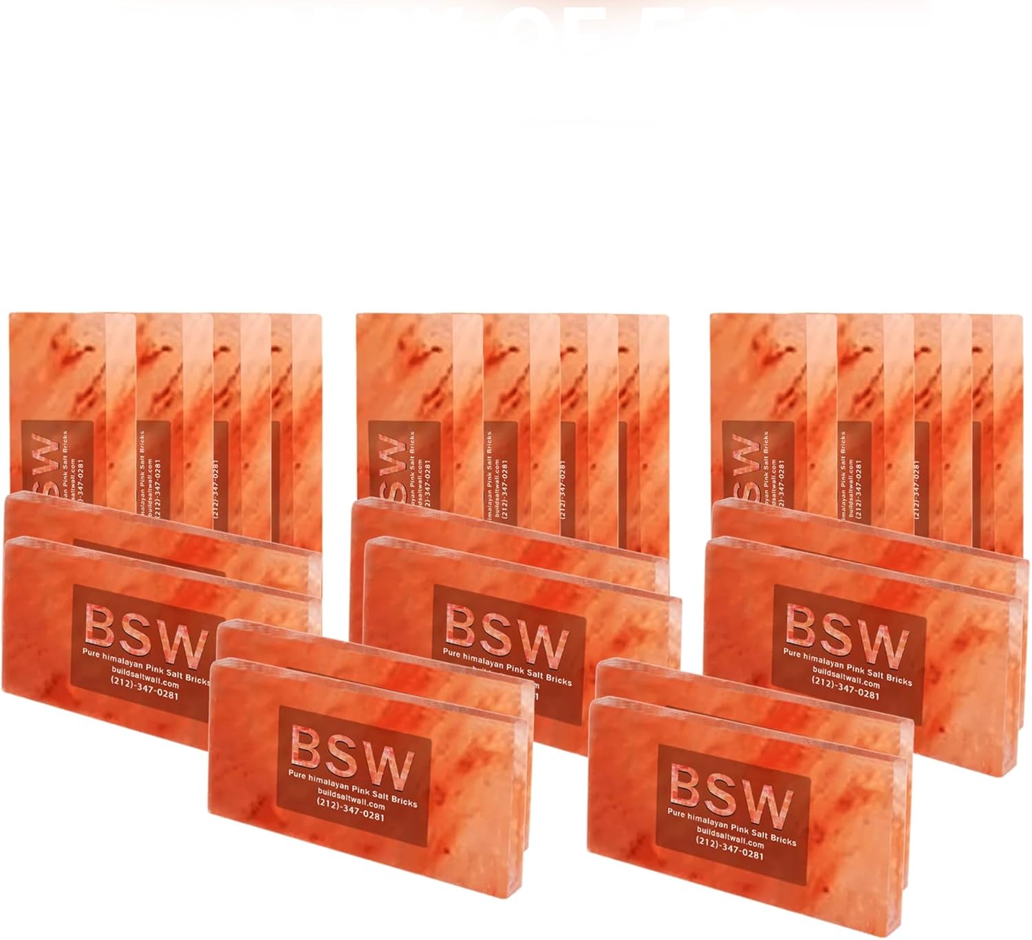 Bulk Himalayan Pink Salt Tiles 8x4x0.75 Natural Salt Blocks for Building Salt Room, Spa Walls, Sauna Therapy, Wellness Centers & Home Décor (1000, Pink)
