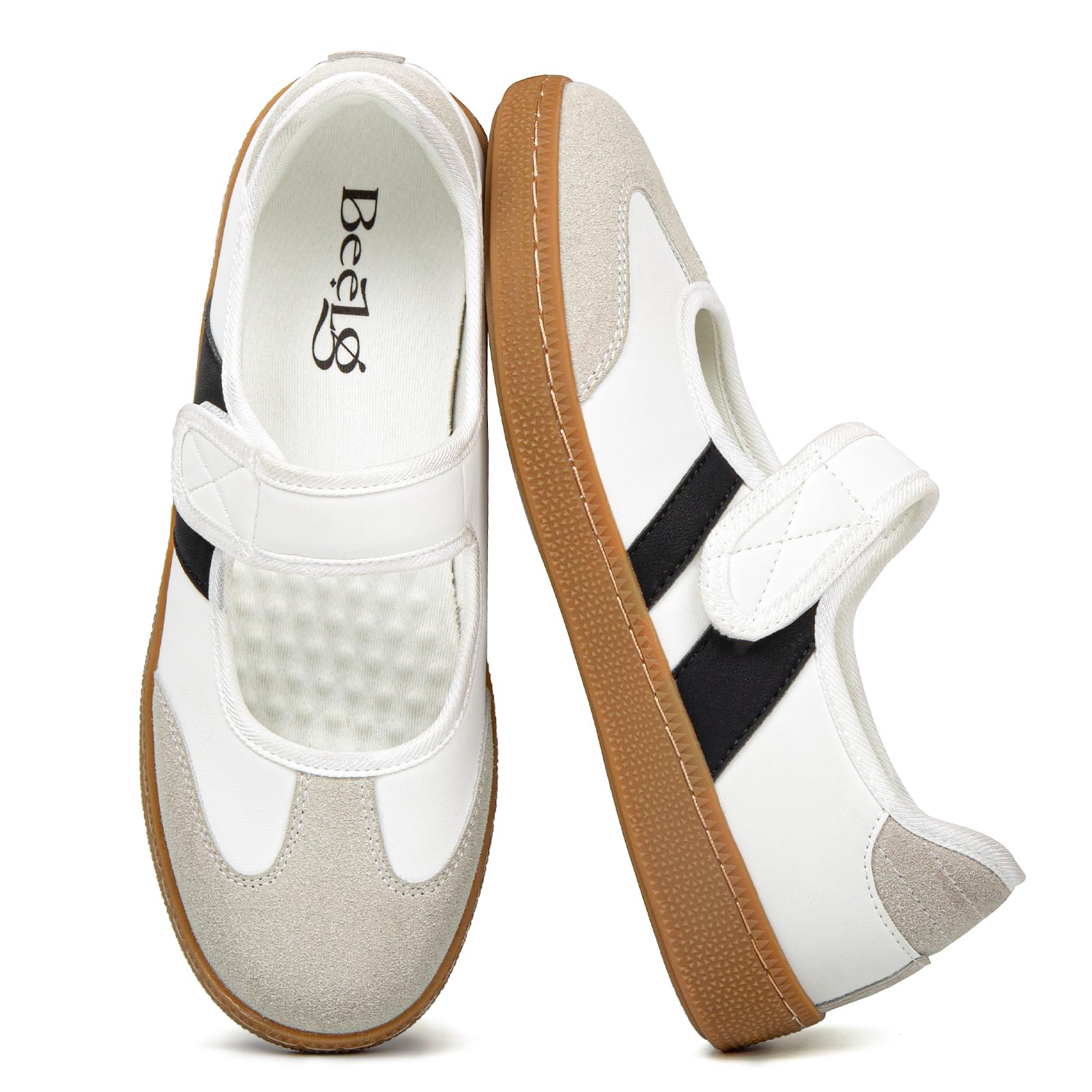 Mary Jane Sneakers for Women Comfortable Ballet Sneakers Casual Non-Slip Walking Flats Shoes