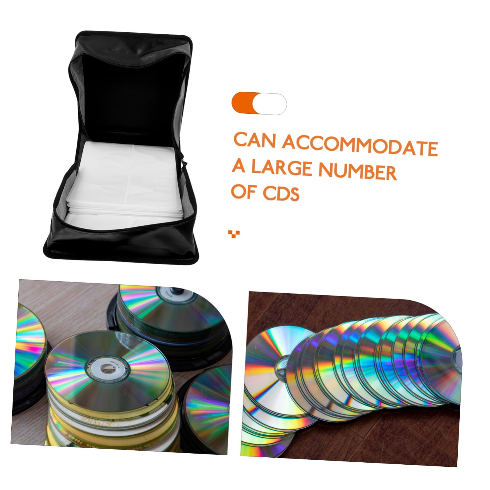 Borsa Porta Cd Dvd Pu Pelle Capacità Dischi Organizer Portatile Per Auto e Viaggi Custodia Per Dischi Protettiva Nera Struttura Durevole e Facile Da Trasportare