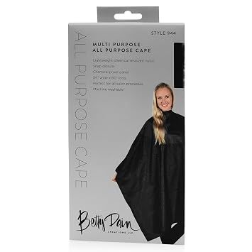 Betty Dain Multi Purpose Coloring & Styling Cape, 54" x 60", Black