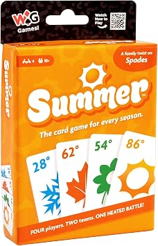 Wild Guess! Summer The Spades-Style 2-on-2 Card Game Where the Suits are Seasons Play High or Low Temperatures to Win Books Summer is Trump 4 Players Ages 10+
