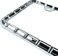 Vista 3 de Marcos de matrícula cromados 3D, aleación de zinc puro (patrón de cadena)