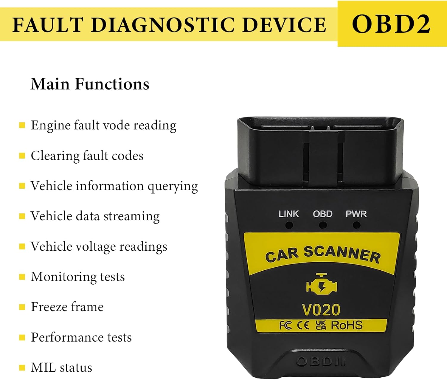 Bluetooth OBD2 Scanner, Auto Diagnostic Scan Tool to Clear/Reset Vehicle Engine Error Code, OBD II Wireless Diagnostic Code Reader with Exclusive App for Vehicles After 1996 - Image 3