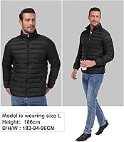 Vista 6 de Abrigos de invierno para hombre, térmicos, ligeros, acolchados, impermeables, cálidos, con bolsillos con cremallera