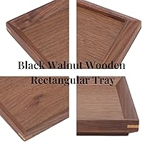 Vista 7 de Bandeja de madera de nogal negro, bandejas rectangulares de madera para servir, bandeja grande de madera oscura, bandeja decorativa rectangular