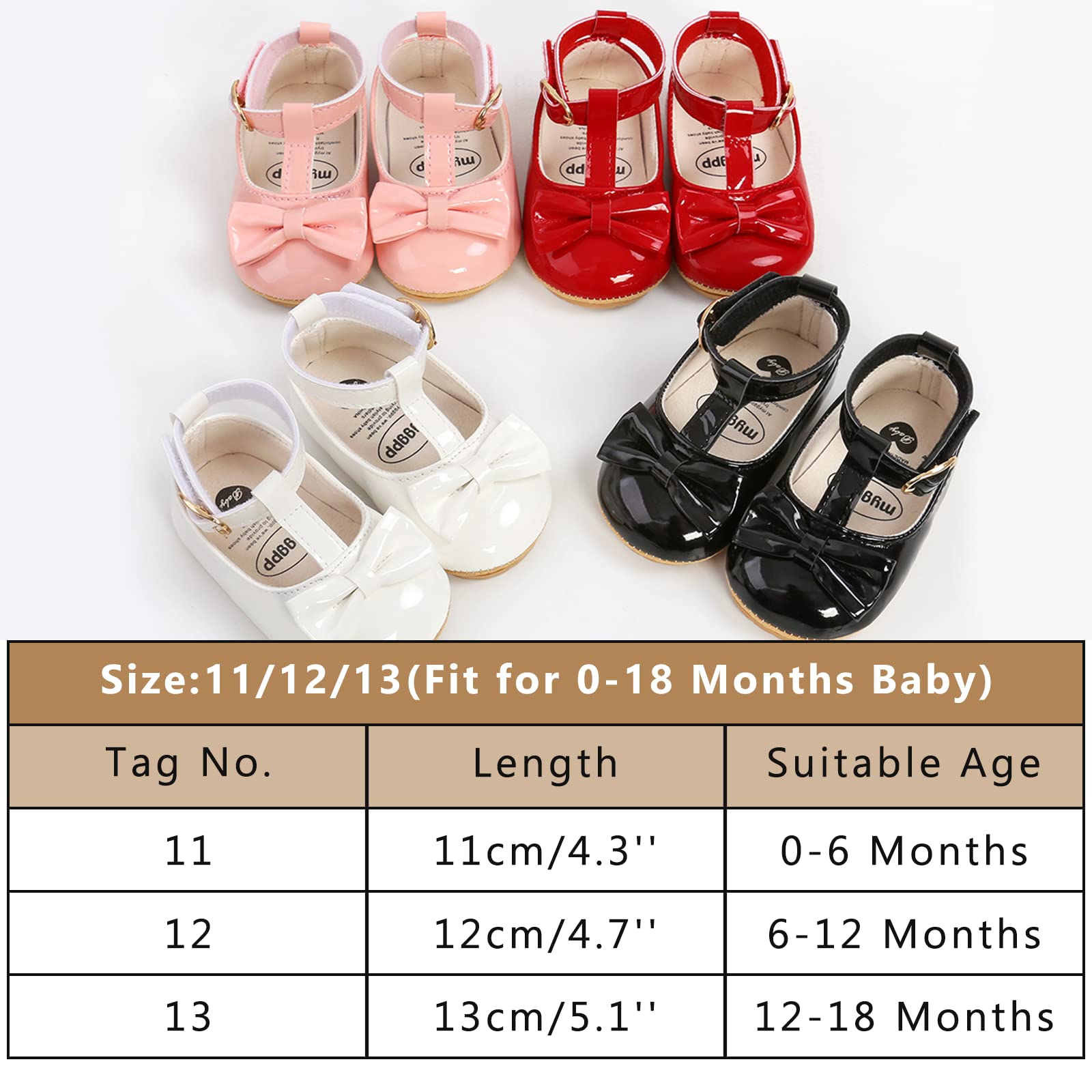 Baby Girls First Walking Shoes Mary Jane PU Leather Anti-Slip Princess Shoes Infant Baby Shoes — view 19