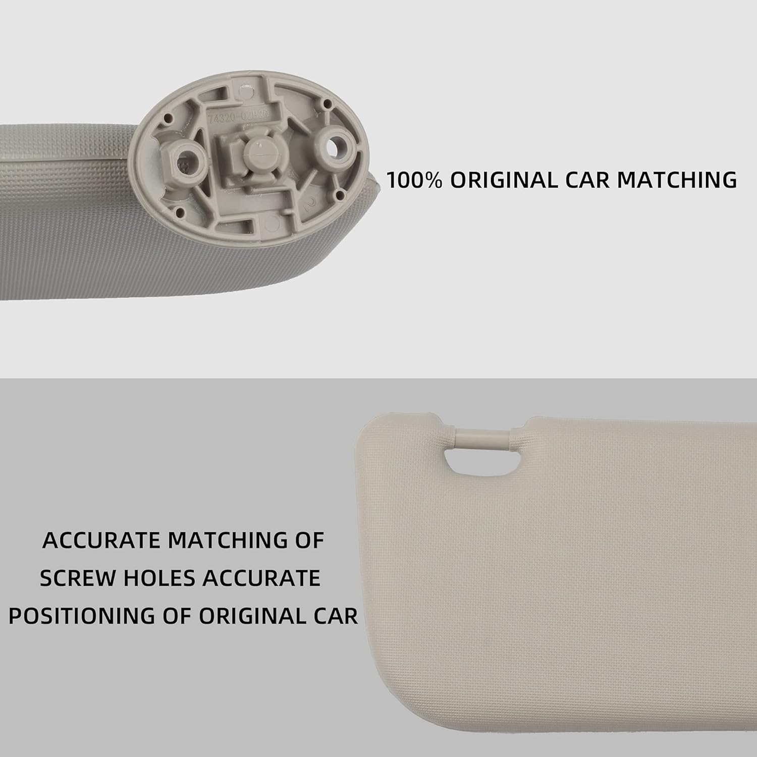 Dasbecan Gray Pair Sun Visor Compatible with Toyota Corolla 2014 2015 2016 2017 2018 Replaces# 74320-02B21 74310-02K91