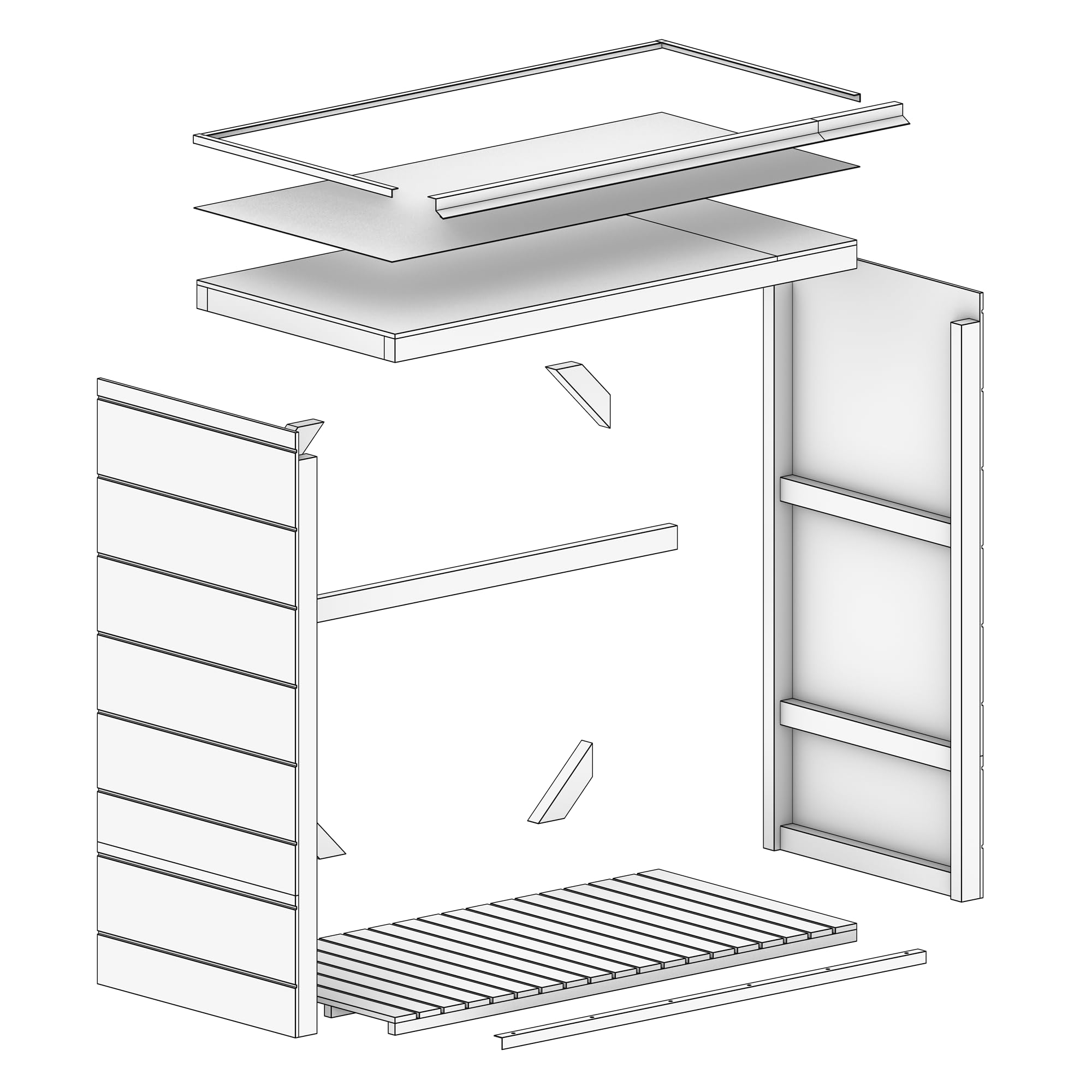 Zewnętrzny schowek na drewno opałowe 1,14 m² - 75 x 153 x H159 cm - odporna na warunki atmosferyczne wiata na drewno do ogrodu – M980-1
