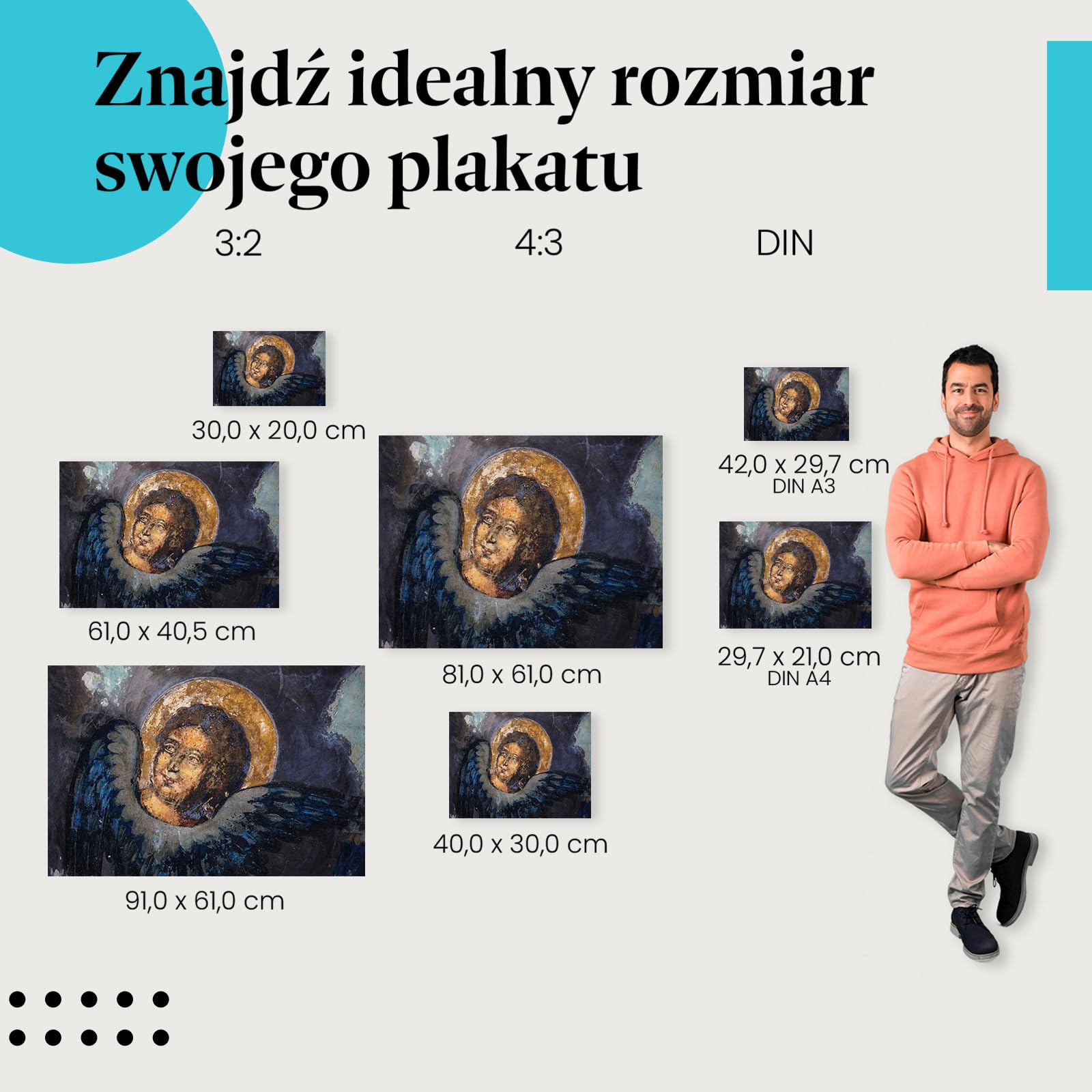 Postereck - 0998 - Anioł stróż, religia, Jezus, Bóg, kościół, sztuka. Wydruk, Druk, Sztuka Ścienna, Religia. - ekran - 100,0 cm x 75,0 cm
