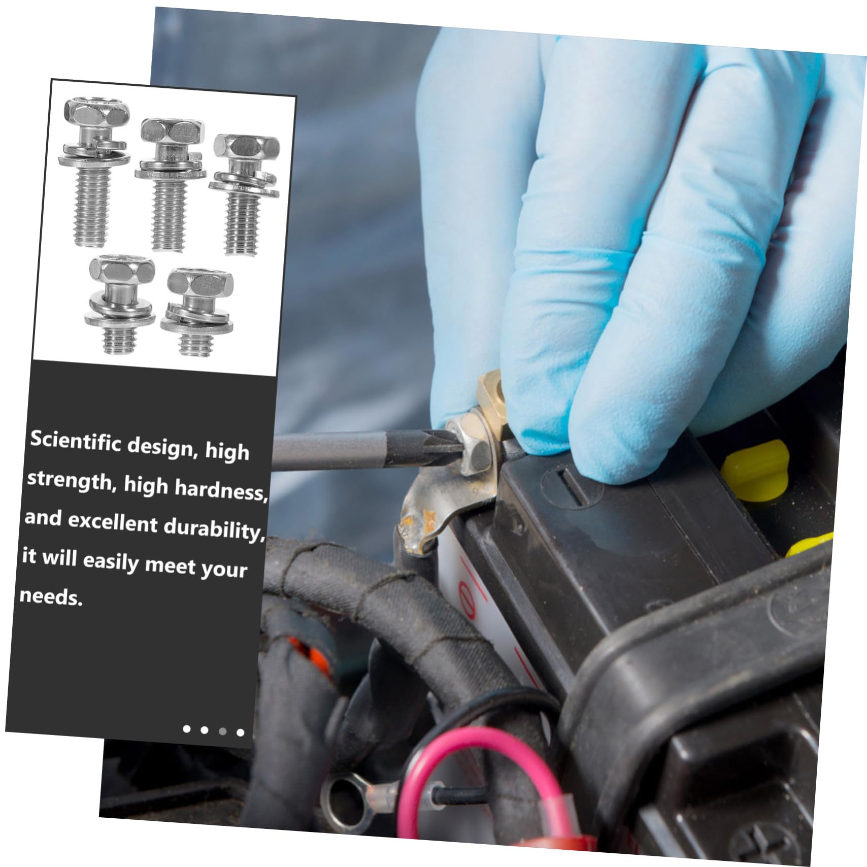 SOLUSTRE 5juegos Kit De Tornillos De Terminal De Batería De Inoxidable Motocicletas Perno y Tuercas Duraderos y Resistentes La Corrosión