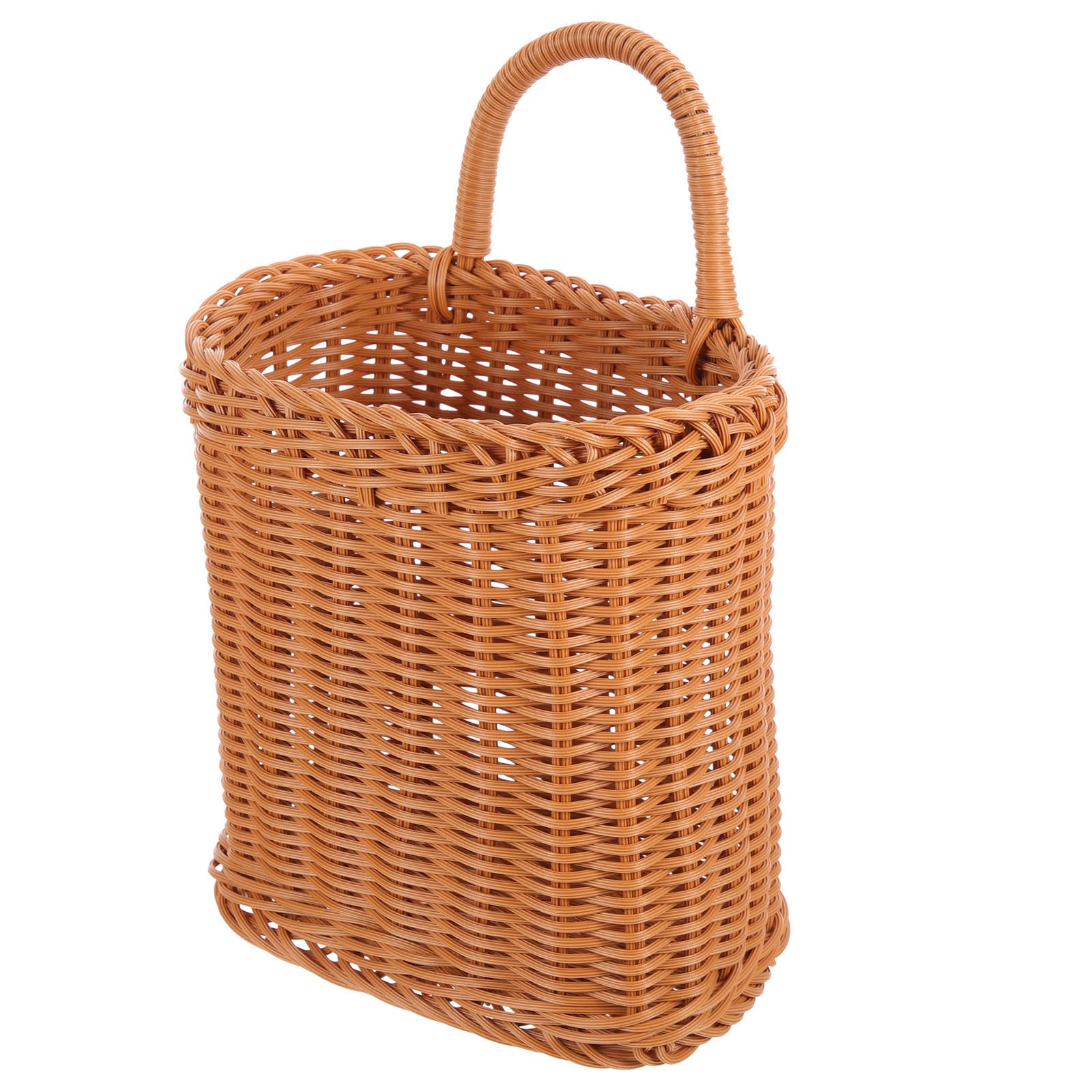 Cesta colgante tejida de plástico para organizar la cocina con estilo pastoral elegante