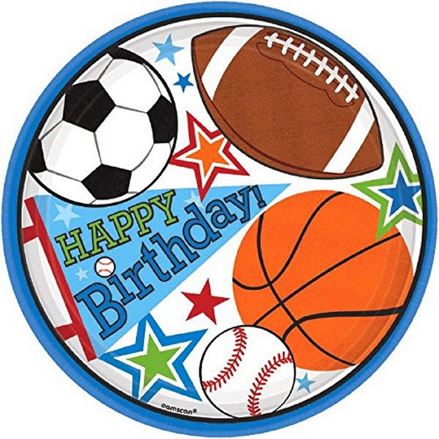 Amscan Plates | Superstar Ball Sports Collection | 8 pcs | Birthday : Toys & Games