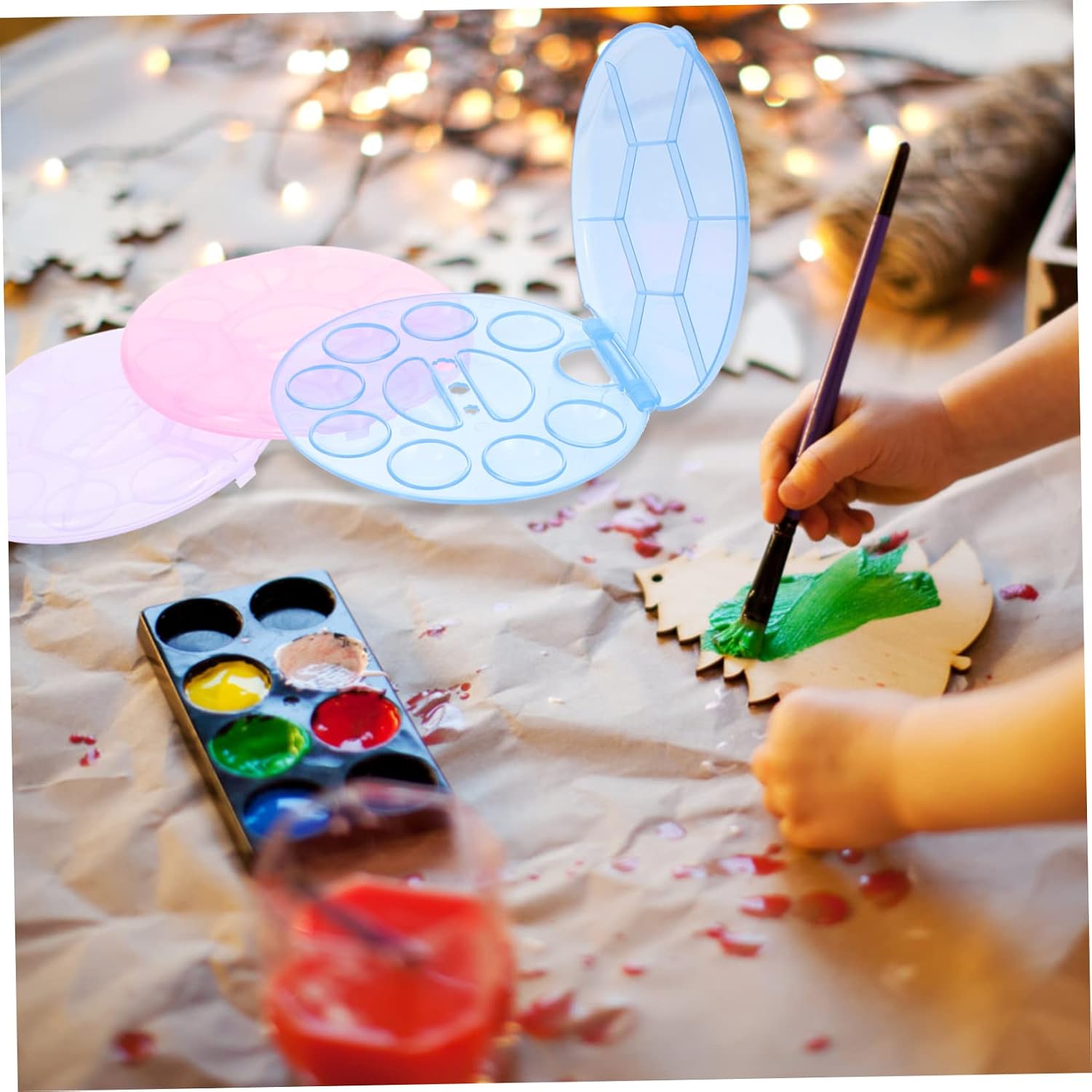 3pcs Paint Mixing Trays Watercolor Painting Plates Pigment Plates Paint Holder Trays for Artists