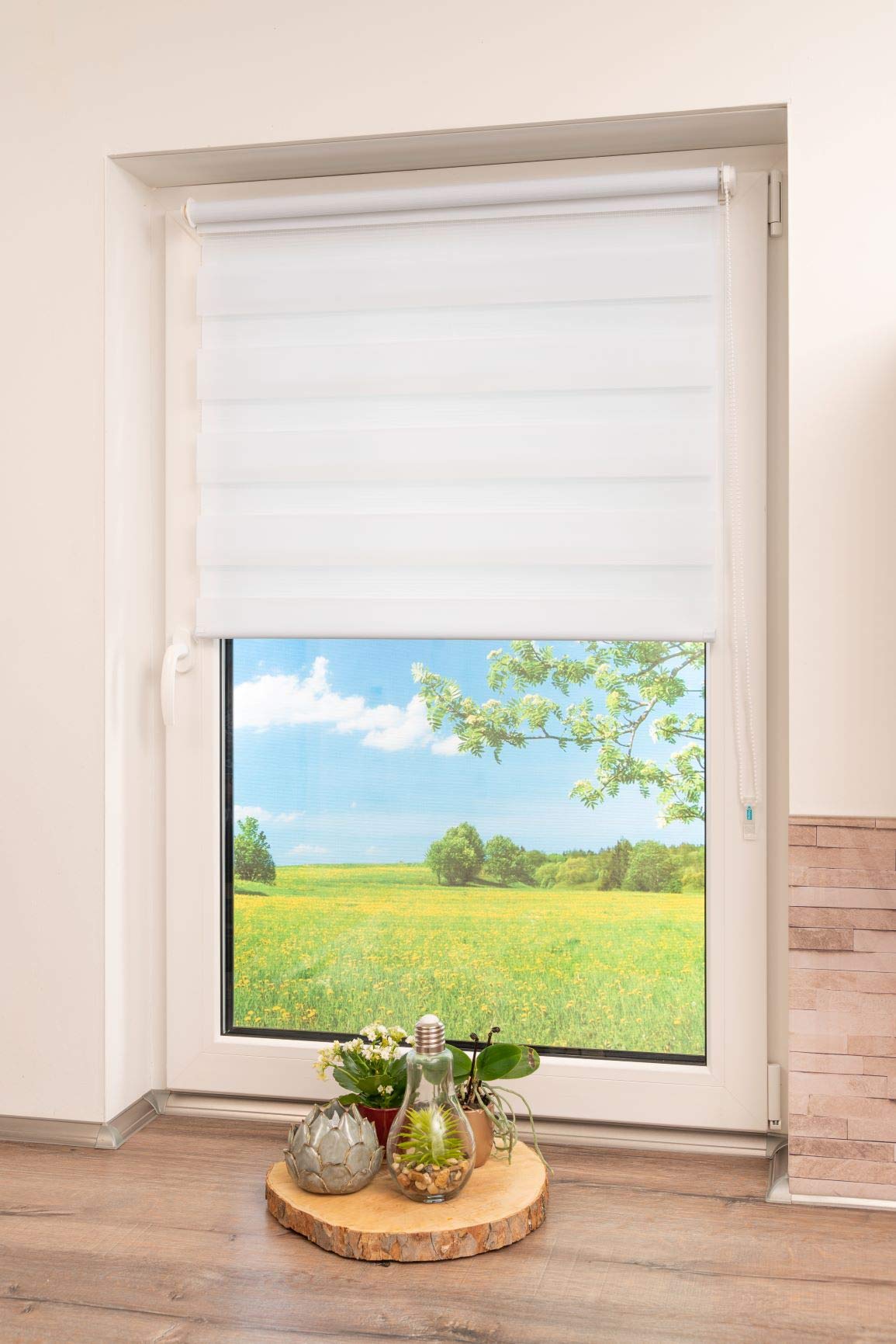 K-home Klemmfix, Tenda a rullo Madrid, Fissaggio a Clip Senza Viti, Bianco, 70 x 150 cm