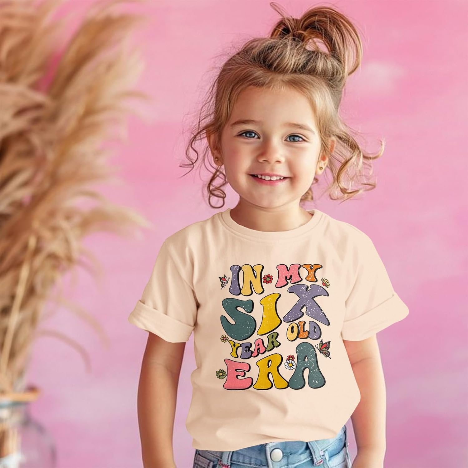 MODNTOGA Toddler Birthday Girl Shirt in My 1-7 Year Old Era Graphic T-Shirt Kid Girls B-Day Party Tee Short Sleeve Summer Top - Image 2
