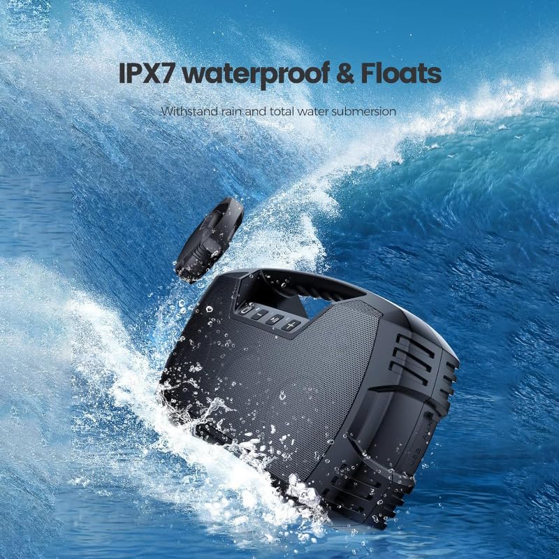 Haut-parleur stéréo sans fil portable résistant à l'eau pour ne plus manquer de batterie - 5