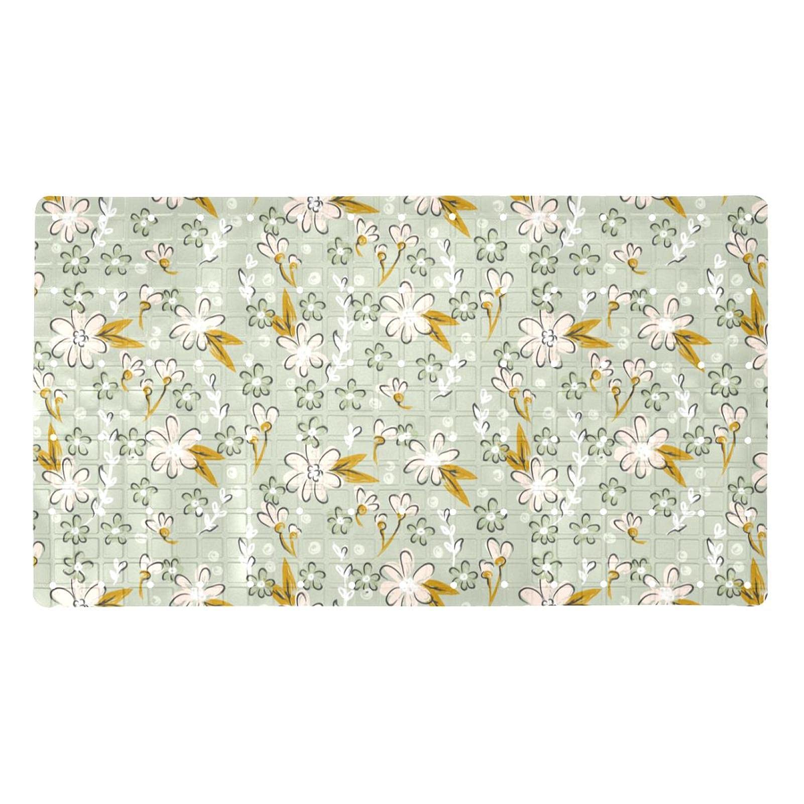 Tapis de bain antidérapant floral pour sécuriser la douche des seniors