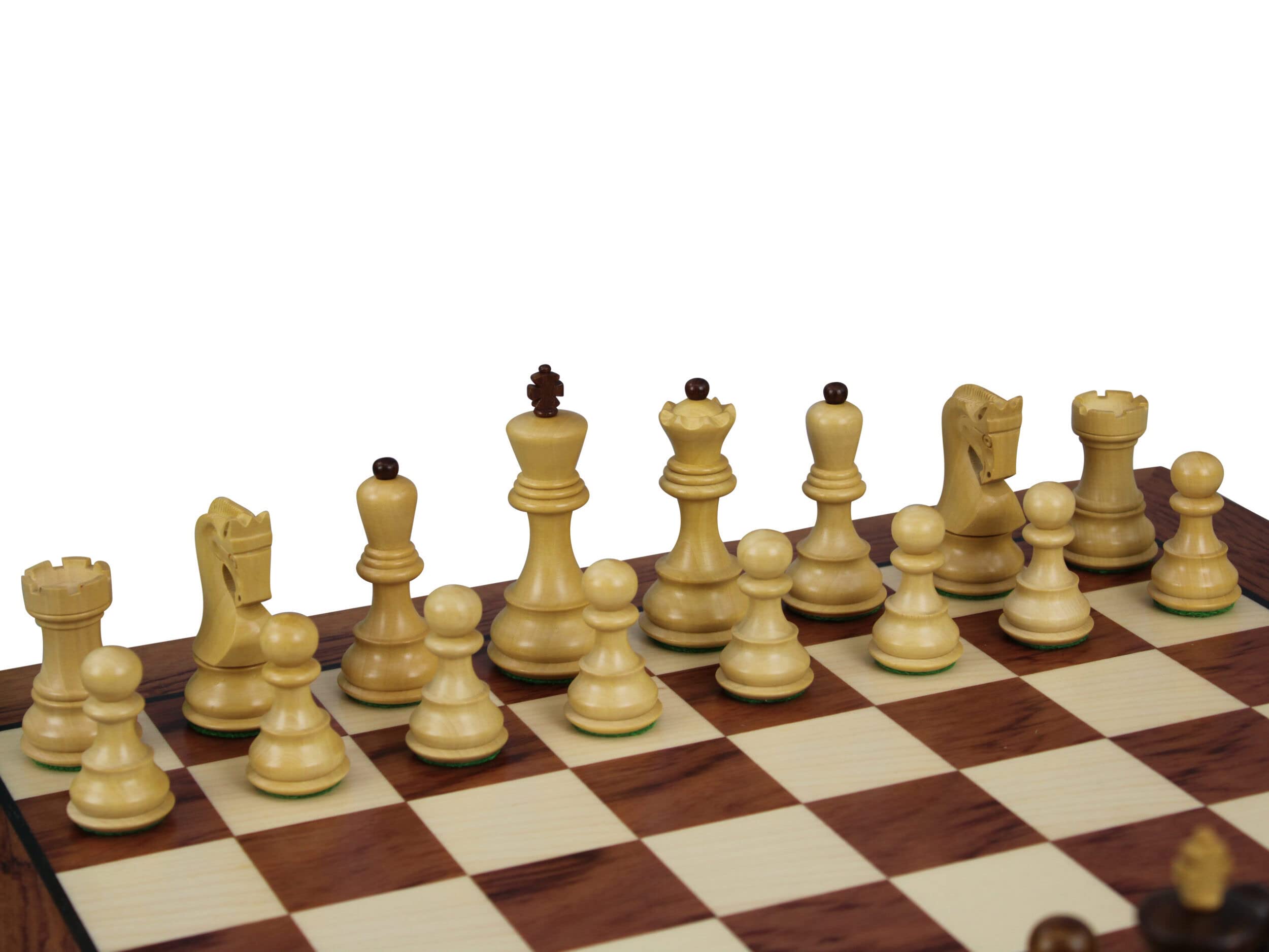 Set di scacchi in legno di Helena con scritta in lingua inglese "Grandmaster", in palissandro, 50,8 cm, peso di Sheesham Zagabria, Staunton, scacchiera in mogano, 9,5 cm
