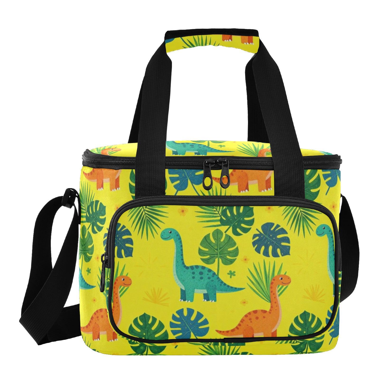 Wudan Śliczne dinozaury wzór nadrukowany piknik lodówka 31 × 26 × 22,5 cm grill pracownicy biurowi