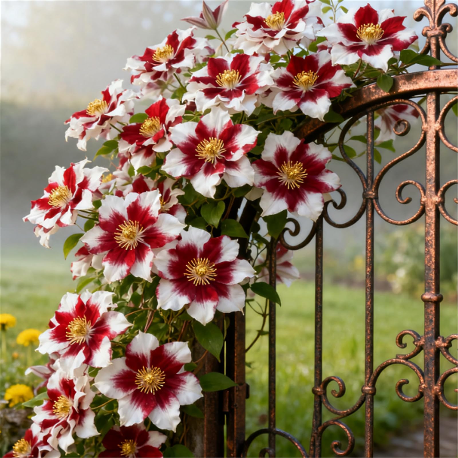 A Must-Have for Garden Walls! Clematis Climbs Rapidly + Amazing Blooms/Bare Roots Hardy, Professional for Beautiful Indoor Displays-8 Roots-I