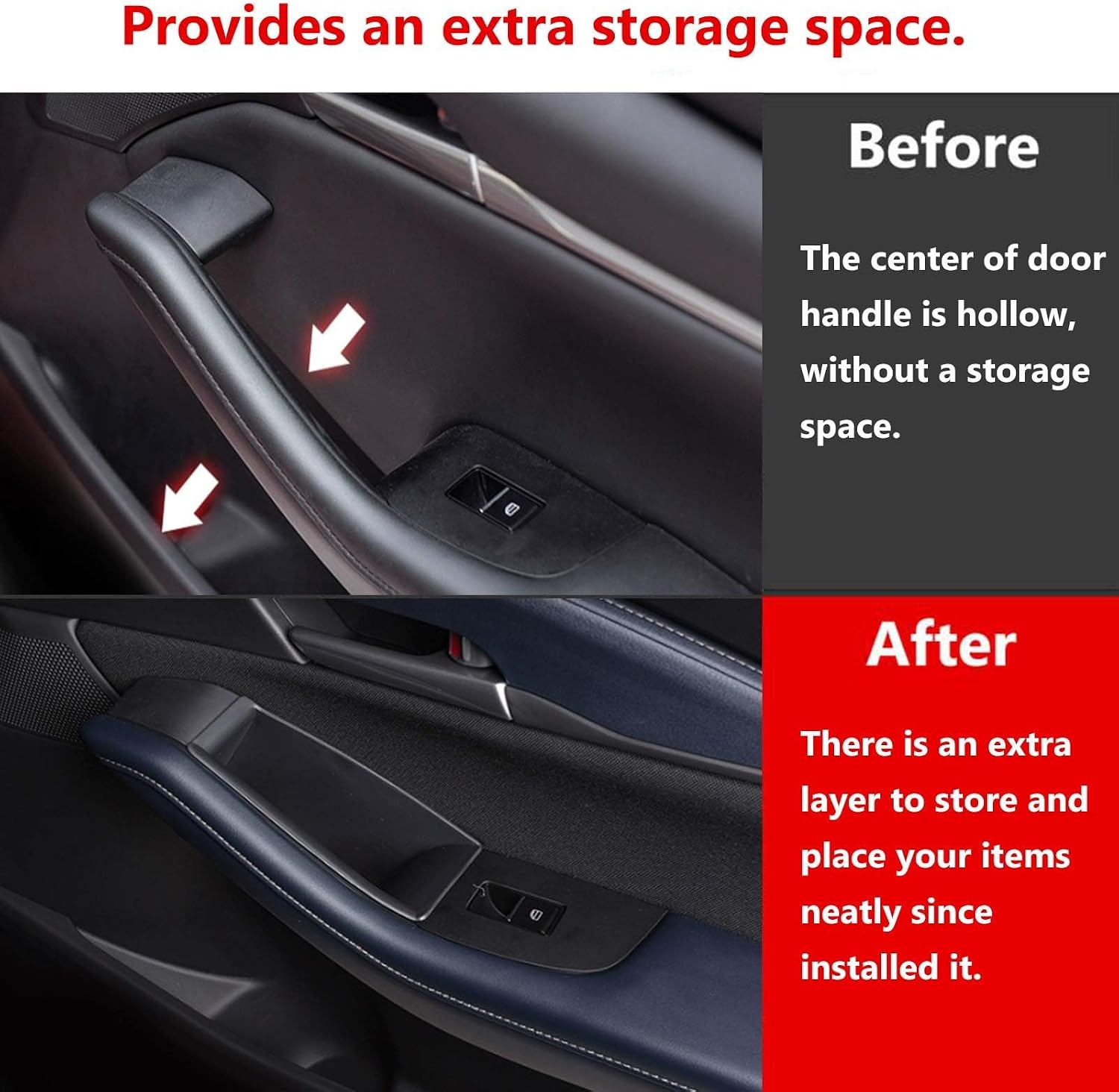 TTCR-II Compatible with Door Handle Organizer Tray Mazda 3 2019-2025 2026, Fits for Door Storage Box Mazda CX-30 2020-2025 at Driver and Front Passenger Side (2 Pcs)