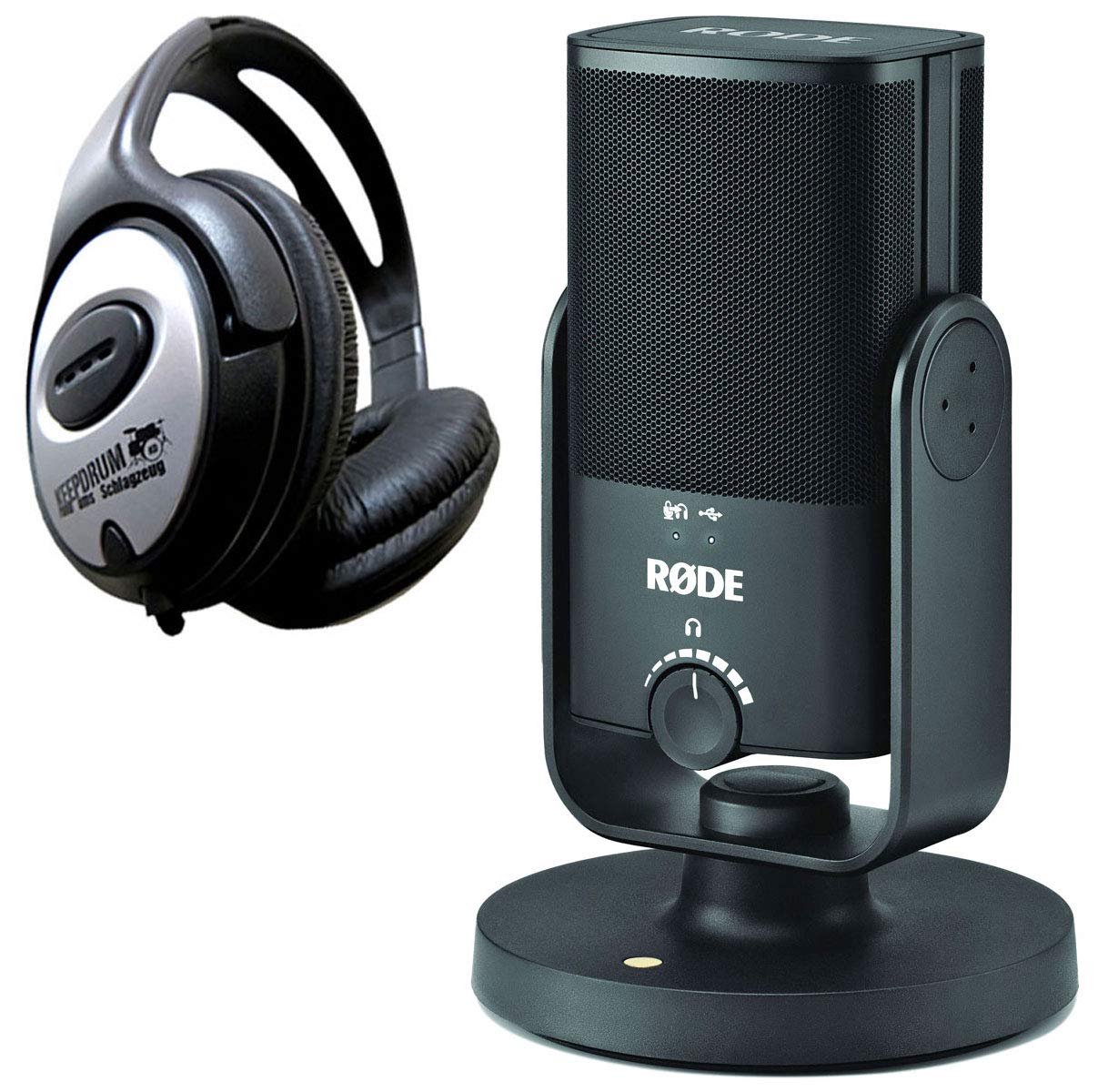 Rode NT-USB MINI USB-Studio-Kondensatormikrofon + keepdrum Kopfhörer