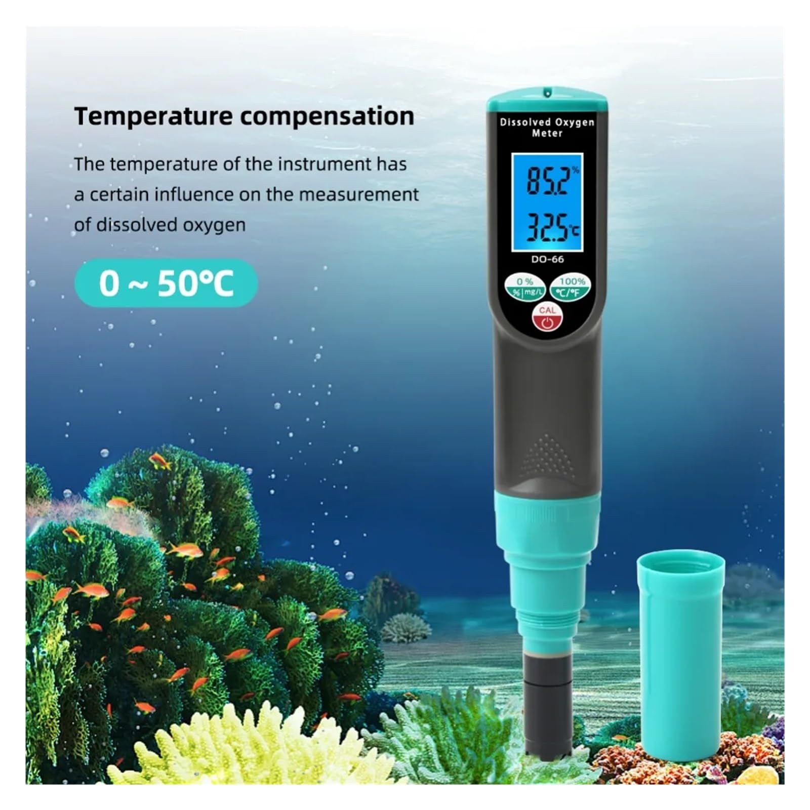 Tester Per Acqua Misuratore Di Ossigeno Disciolto A Penna, Analizzatore Della Qualità Del'acqua, Rilevatore Sonde Ad Alta Precisione For Acquari, Piscine E Vasche For Pesci Multiuso Accurato Facile