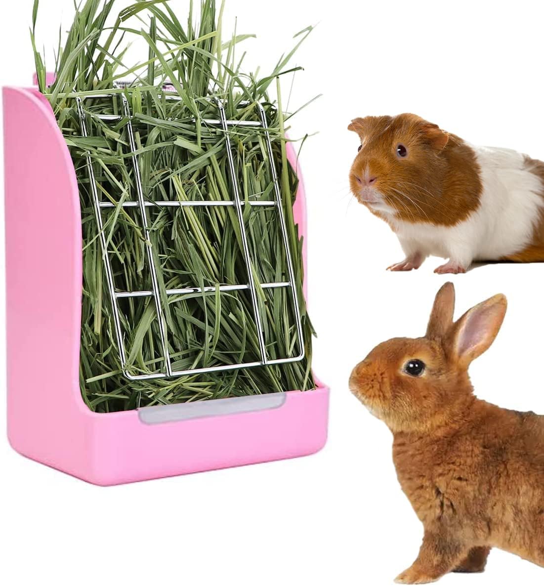 Litewoo Rabbit Automatic Feeder Hay Rack Food Bowl Suitable for Guinea Pigs, Rabbits, Chinchillas and Other Small Animals