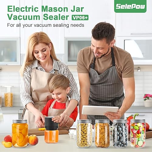 Miniatura 6 de Tarro eléctrico de boca ancha y boca regular con indicador LED para almacenamiento y fermentación de alimentos, color negro