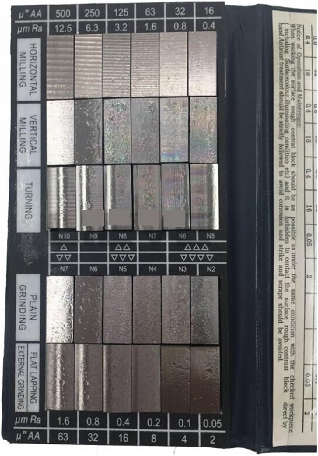 ゲージブロック、 表面粗さ比較サンプルブロック ノートブックサンプル