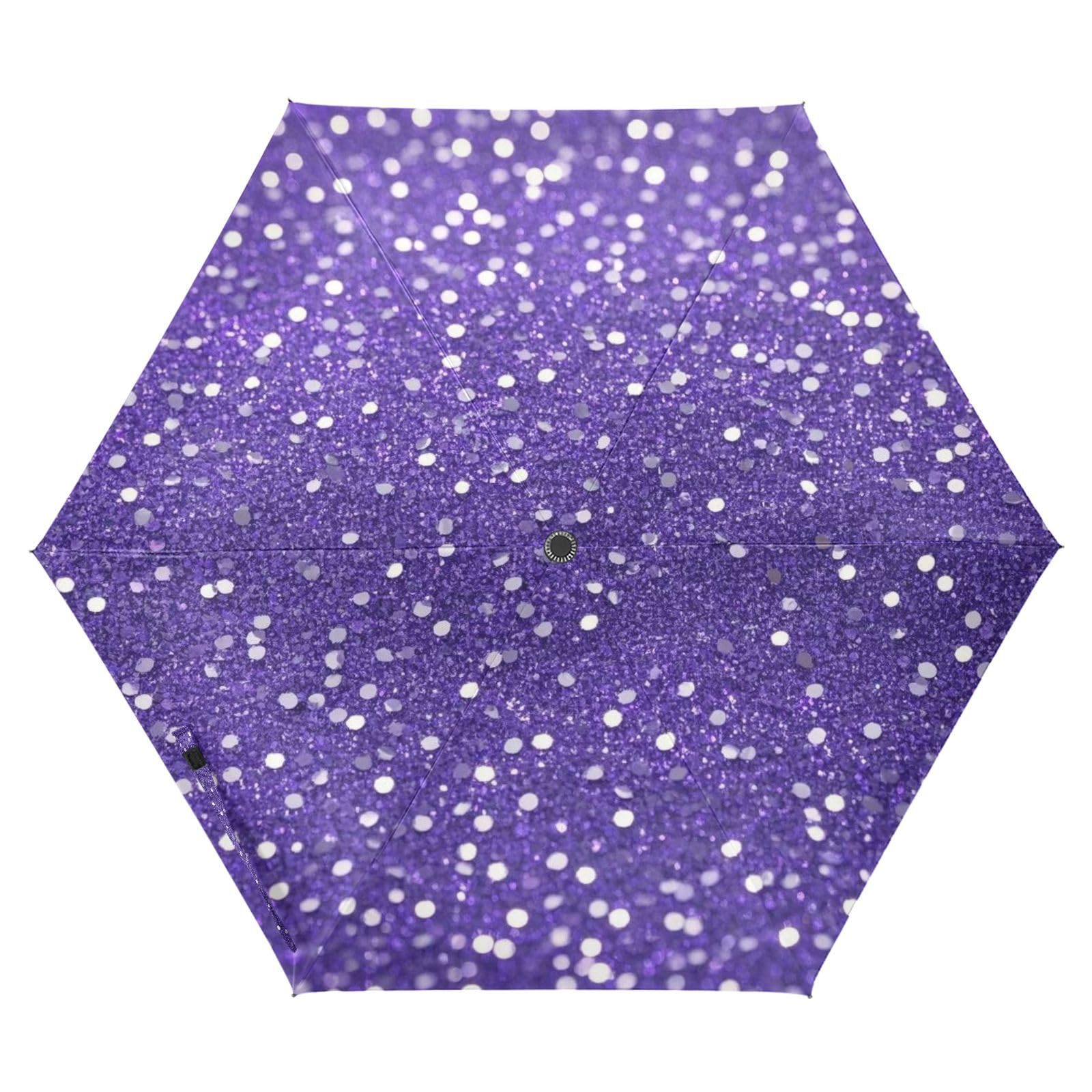 EtherSpher Fake Glitter Purple Wedding Umbrellas 39 Inch Uv Defence auto open close big umbrellas for rain for Good for Car, Golf, and On-the-Go Outdoor Defence Accessories sombrillas de lluvia