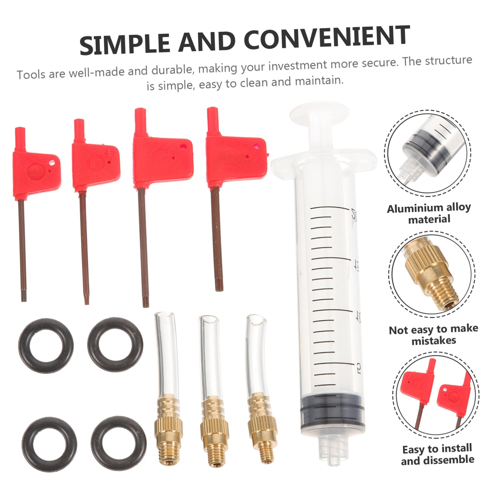 YARNOW kit de vélo électrique palier Outil de réparation de vélo Outil de chaîne de vélo leviers Cages Purge de Frein pour vélo kit de Purge pour vélo kit de Purge vélo Métal