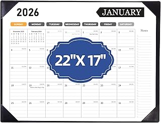大型卓上カレンダー 2026年 デスク保護パッド付きカレンダー 2026年卓上カレンダー 大型 22x17 2026年1月~2027年6月までの18か月 大きな卓上カレンダー 家族の教室やオフィスに