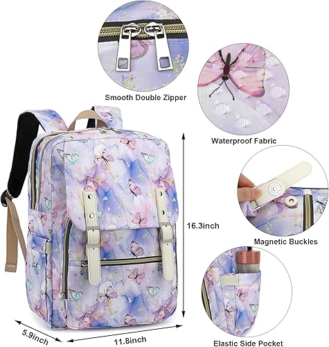 Miniatura 9 de Fuyicat Mochila para laptop para mujeres y hombres, viajes, trabajo, negocios, niñas, niños, mochila escolar, mochila universitaria, compatible con