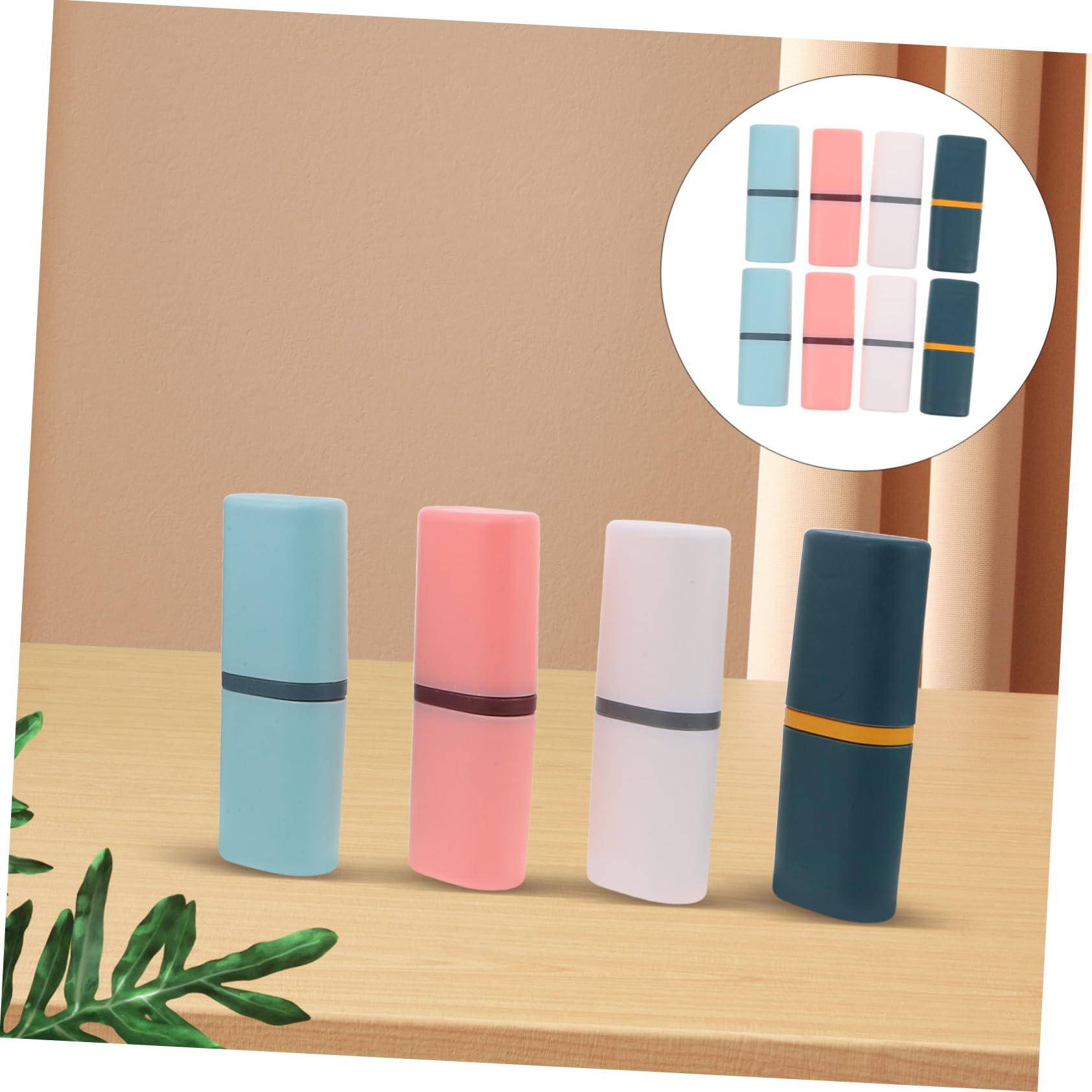 Beaupretty 8piezas Artículos De Aseo De Viaje Para Camping Escuela y Viajes De Negocio Incluye Estuches Portátiles Para Cepillos De Dientes y Contenedor Para Pasta De Dientes