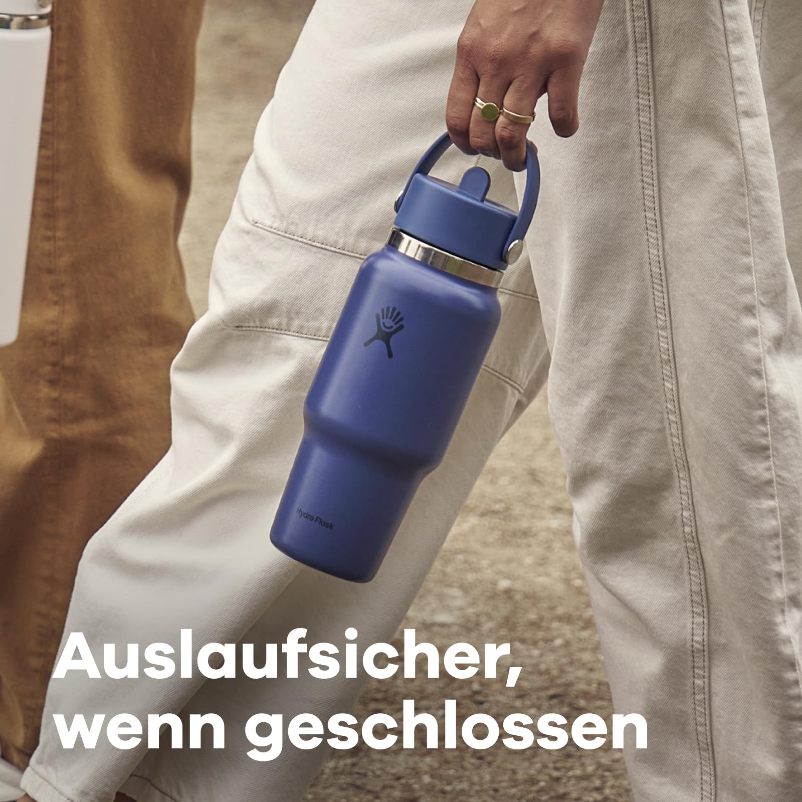 Hydro Flask – Wide Flex Straw Travel Bottle 710 ml (24 oz) – Auslaufsicher, isoliert, passend für Becherhalter – Hält Getränke 24 Std. kalt – Flex Strohhalmdeckel – Mermaid Green